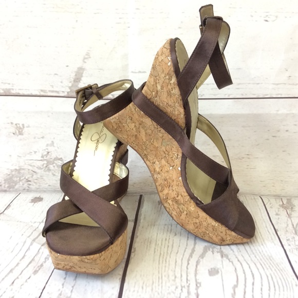 Jessica Simpson Shoes - Jessica Simpson hint of gold cork wedge sandals
